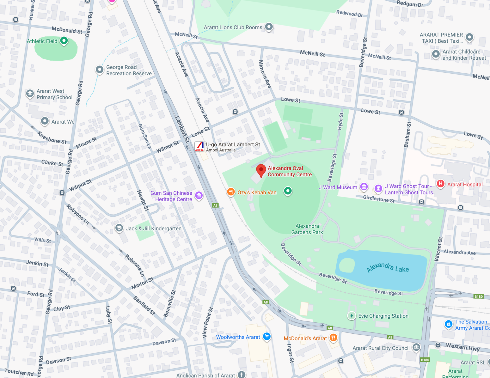 Ararat Training Venue Map
